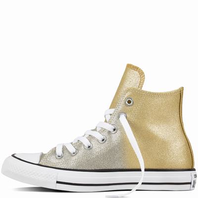 Converse Chuck Taylor All Star Ombre Metallic High Tops Mens - Light Gold/Gold/White Shoes (588MFVJQ)